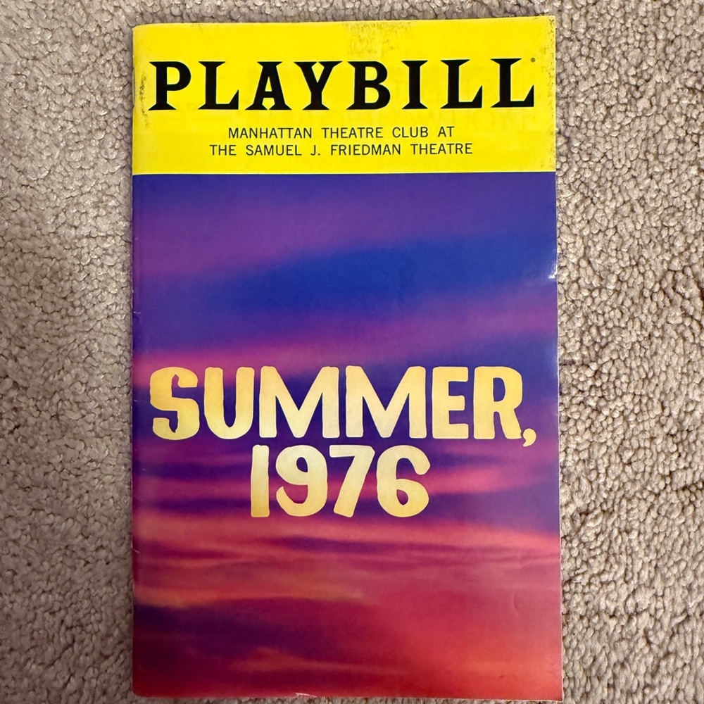 “Summer 1976” Broadway Playbill - Original Cast